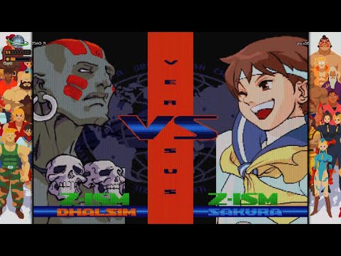 Street Fighter Alpha 3 upper - Dhalsim vs Sakura/Chun-Li, ranked matches