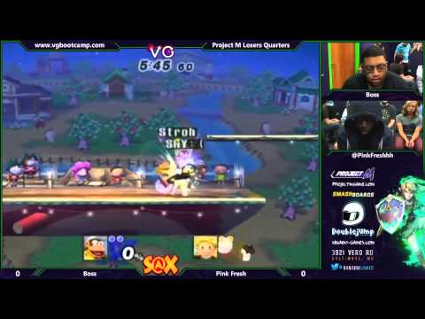 S@X 9/9/14 - Boss (Diddy Kong) vs Pink Fresh (Lucas) - Project M Losers Quarters - Smash PM