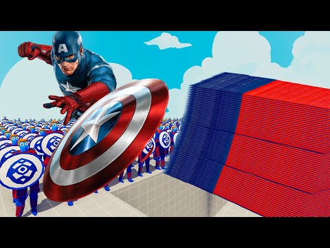 100x CAPTAIN AMERICA + 1x GIANT vs 3 EVERY GOD - Totally Accurate Battle Simulator TABS