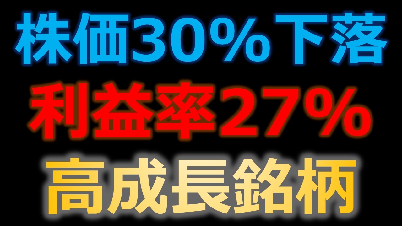 目先の下げで見落とされた、堅実成長株