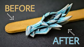 Making a DRAGON head/skull carving out of a POPSICLE STICK | DIY
