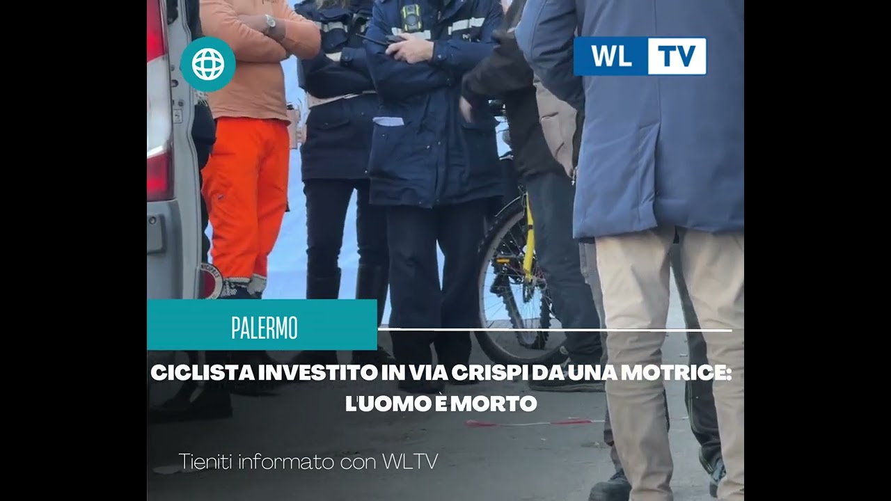 Palermo – Ciclista investito in via Crispi da una motrice l’uomo è morto