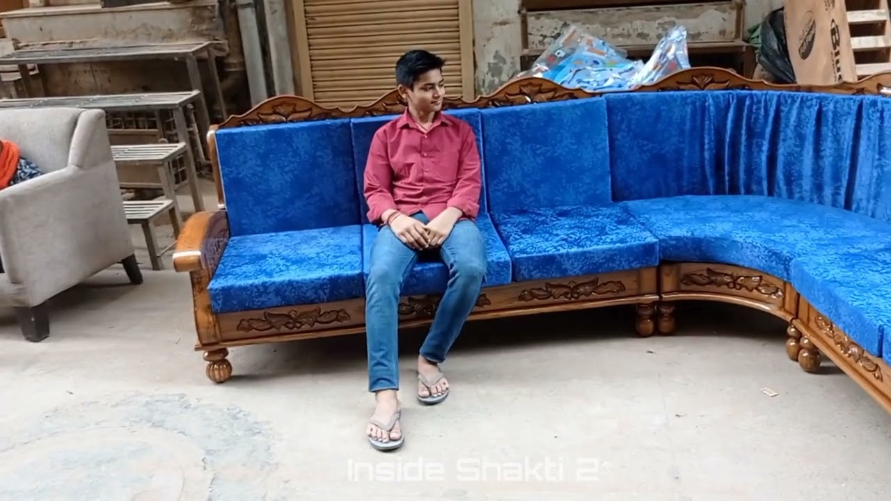 Singapuri Jali Teak Wood Corner Sofa design || 7827130064
