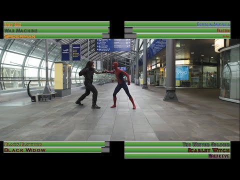 Team Iron Man vs Team Captain America...with healthbars (Part 1)