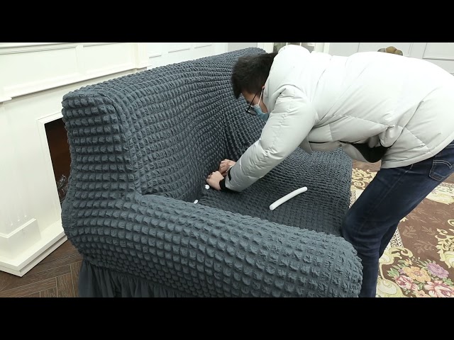 تلبيسة كنب ثلاثي جلندا رمادي