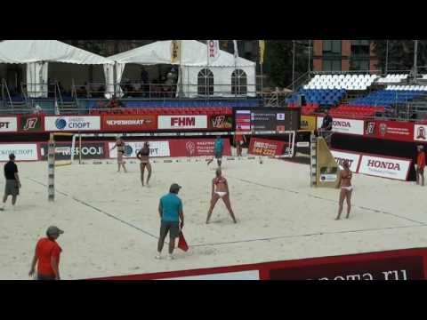 Beach volleyball Moscow Grand Slam 2013. 23.08.2013. Ukolova - Khomyakova vs. Hansel - Schützenhöfer