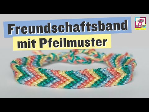 Tie a friendship bracelet with an arrow pattern