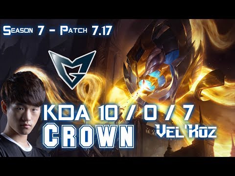 SSG Crown VEL'KOZ vs LUCIAN Mid - Patch 7.17 KR Ranked
