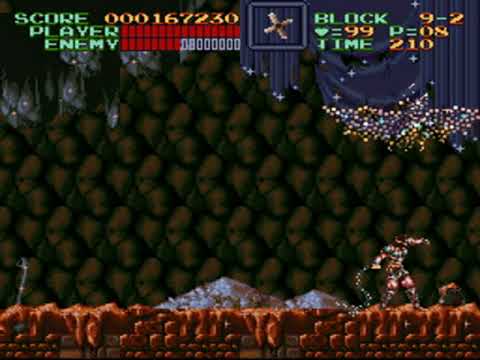 Super Castlevania 4 - Ninth (9) Boss Battle - The Gold Bat (Zapf Bat)