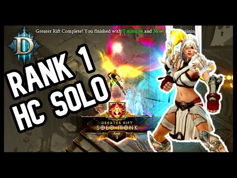 HC Solo Player Rank 1 Monk Push | Season 28 Lod WoL