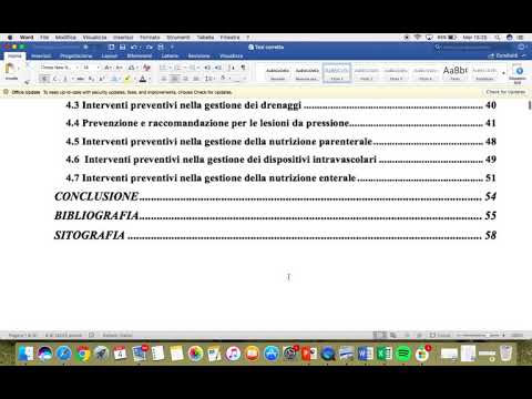 Come creare l'indice o sommario per la tesi su word