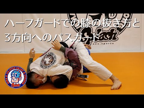 ハーフガードパス　膝の抜き方と３方向へのパスガード