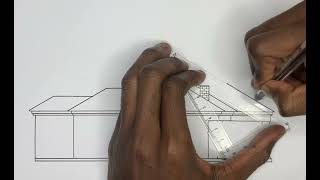 How to Draw a Left Elevation Roof & also Pillars | Architectural Drawing Tutorial for Beginners