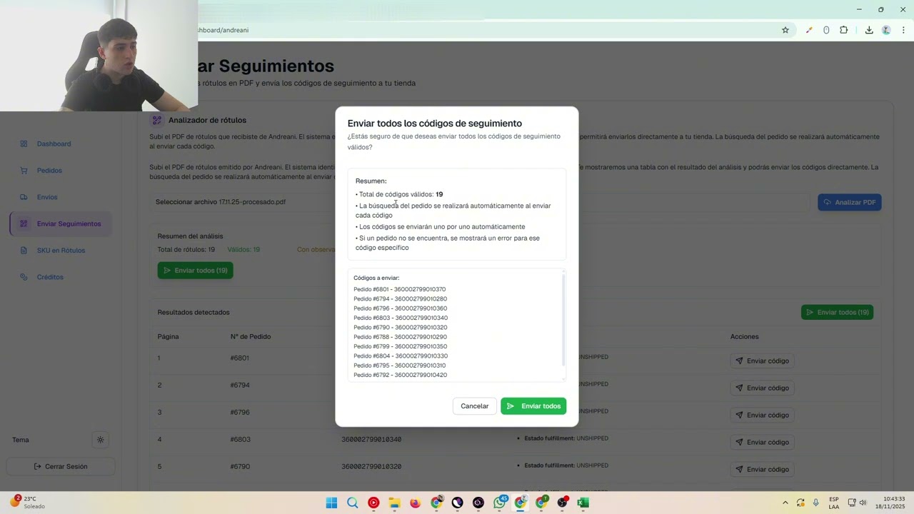 Cómo enviar las guías en Tiendanube y Shopify