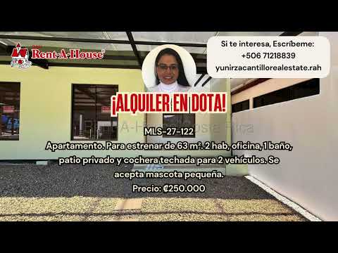 Alquiler Dota Apartamento Para Estrenar con Oficina Privada y Patio en Santa María