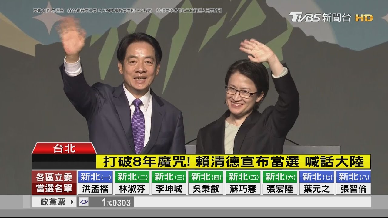 打破8年魔咒!賴清德宣布當選 喊話大陸