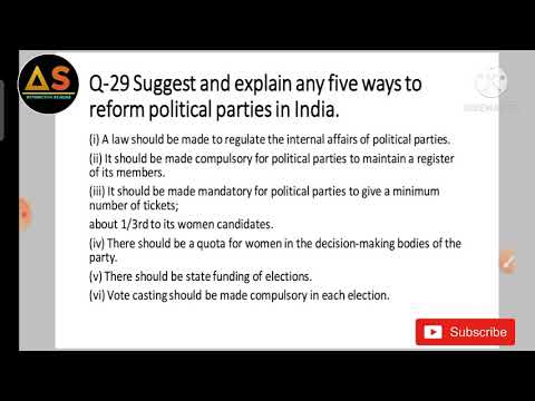ways to reform political party