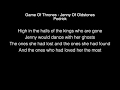 Podrick - Jenny of Oldstones Lyrics ( Game of thrones ) A song could make you cry