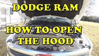 DODGE RAM HOW TO OPEN THE HOOD