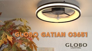 GATIAN stropný ventilátor čierny so svetlom LED 30W/2700-6500K + diaľkové ovládanie