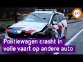 POLITIEWAGEN CRASHT in VOLLE VAART tegen ANDERE AUTO