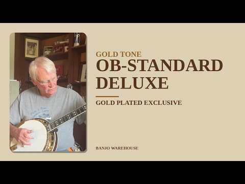 Immagine Gold Tone OB-Standard Deluxe Gold Plated 5-String Resonator Banjo with Case - 14