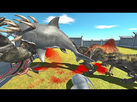 T-Rex Team vs Aquatics, Fantasy & Reptiles Battle Arena - Animal Revolt Battle Simulator