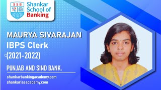 IBPS RRB PO 2021-22 Topper | Shankar School of Banking Student Maurya Sivarajan | IBPS PO Results