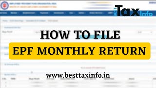 How To File EPF Return Online| How to Generate and File ECR | ईपीएफ का Online Return कैसे फ़ाइल करें