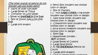 Woodcrest ES Supply List [Fourth Grade]