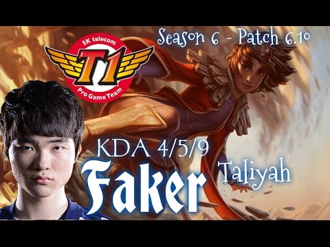 SKT T1 Faker TALIYAH Mid vs LeBlanc - Patch 6.10 KR | League of Legends