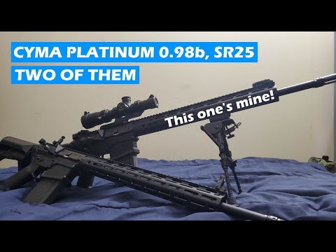 in bed unboxing #airsoft CYMA Platinum 0.98b/SR-25, two of 'em