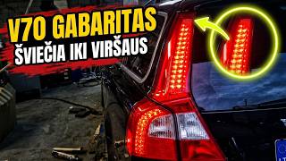 Volvo V70: gabaritų modulis- dabar gabaritai šviečia ir  bagažinės dangčio šonuose