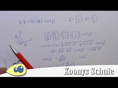 Winkel zwischen 2 Vektoren bestimmen, Beispiel, analytische Geometrie