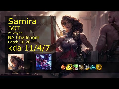 Samira Bot & Lulu vs Vayne & Sett - NA Challenger 11/4/7 Patch 10.20 Gameplay