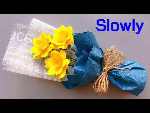 ABC TV | How To Make Rose Paper Flower Bouquet With Shape Punch #3 (Slowly) - Craft Tutorial