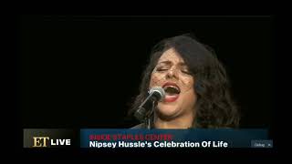 Marsha Ambrosius singing Mariah Carey&#39;s Fly like a bird at Nipsey Hussle&quot;s memorial