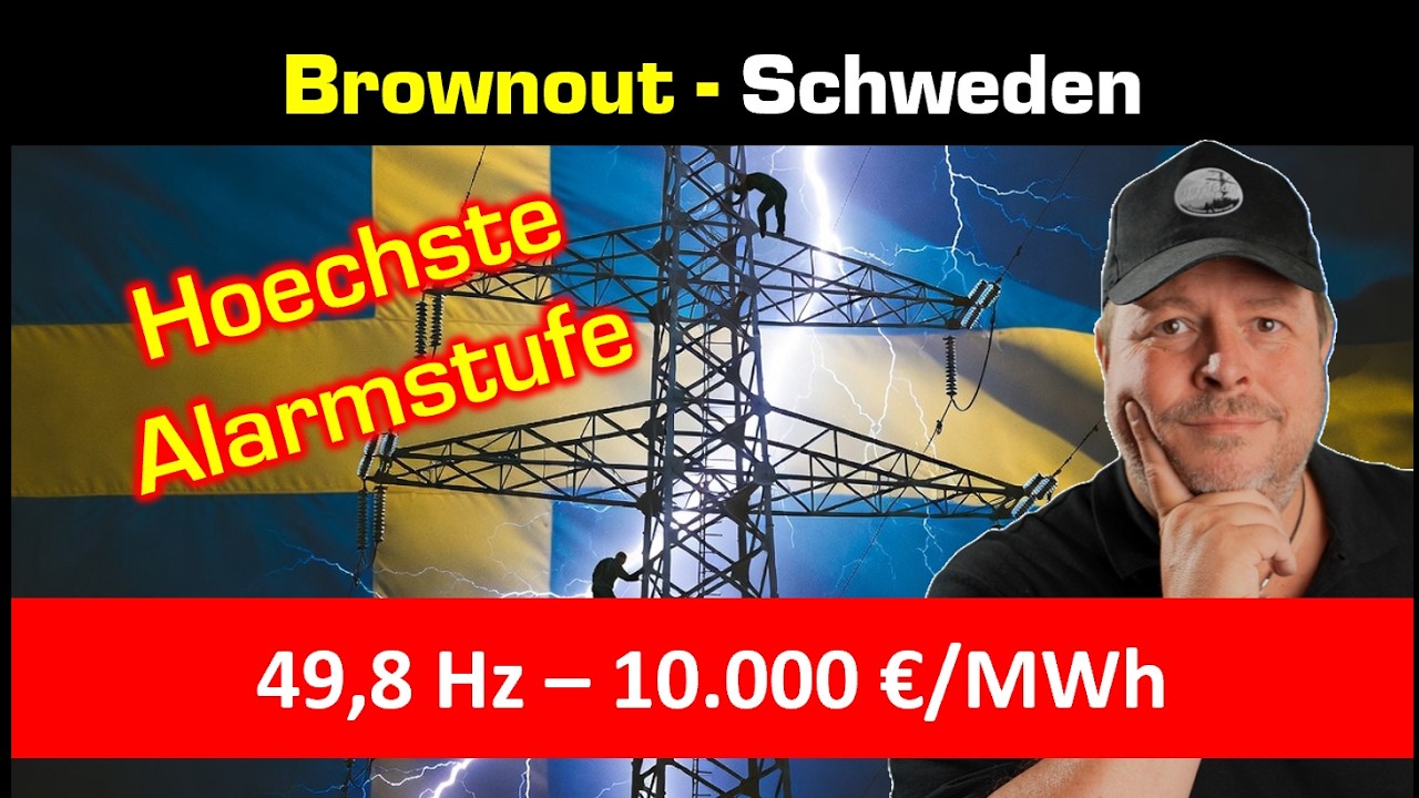 Brownout! Schweden höchste Alarmstufe Stromnetz - 10.000 €/MWh! 49,8 Hz