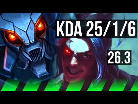 KHA'ZIX vs KAYN (JGL) | Good KDA: 25/1/6, 55K damage | EUW Master | 26.3