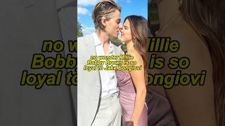 Millie Bobby Brown is so loyal to Jake Bongiovi#youtubeshorts #shorts #celebrity #milliebobbybrown