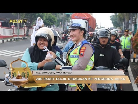 POLRES WONOGIRI BAGIKAN TAKJIL PADA PENGGUNA JALAN
