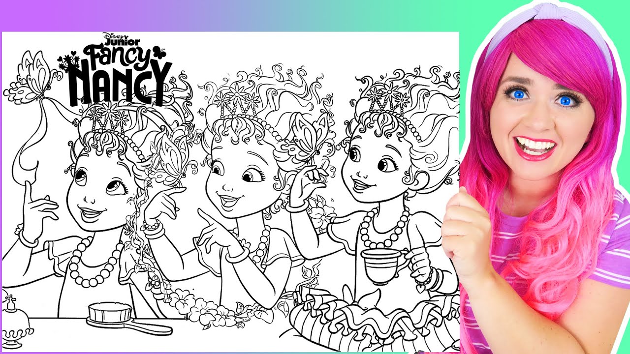Coloring Fancy Nancy Coloring Pages | Disney Fancy Nancy Coloring Videos