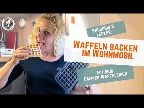 Waffeln backen im Wohnmobil? Klar, mit dem Gusswaffeleisen auf dem Gaskocher 🤤