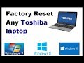 How To Reset Toshiba Satellite Laptop To Factory Settings Without CD