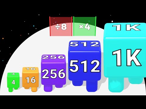 ASMR Gameplay - 2048 Jelly Shooter (Level Up Cubes Max Level)