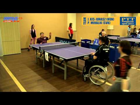 Para Table tennis Open 2013 Eger - J. Kis-Juhasz HUN vs. P. Mihalik SVK wheelchair team match