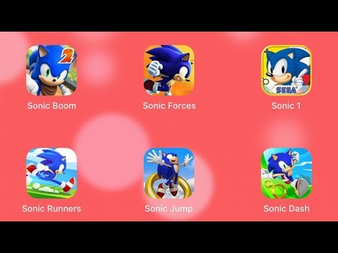 Sonic Boom, Sonic Forces, Sonic Runners, Sonic Jump, Sonic Dash and Sonic 1 [iOS Gameplay] Video