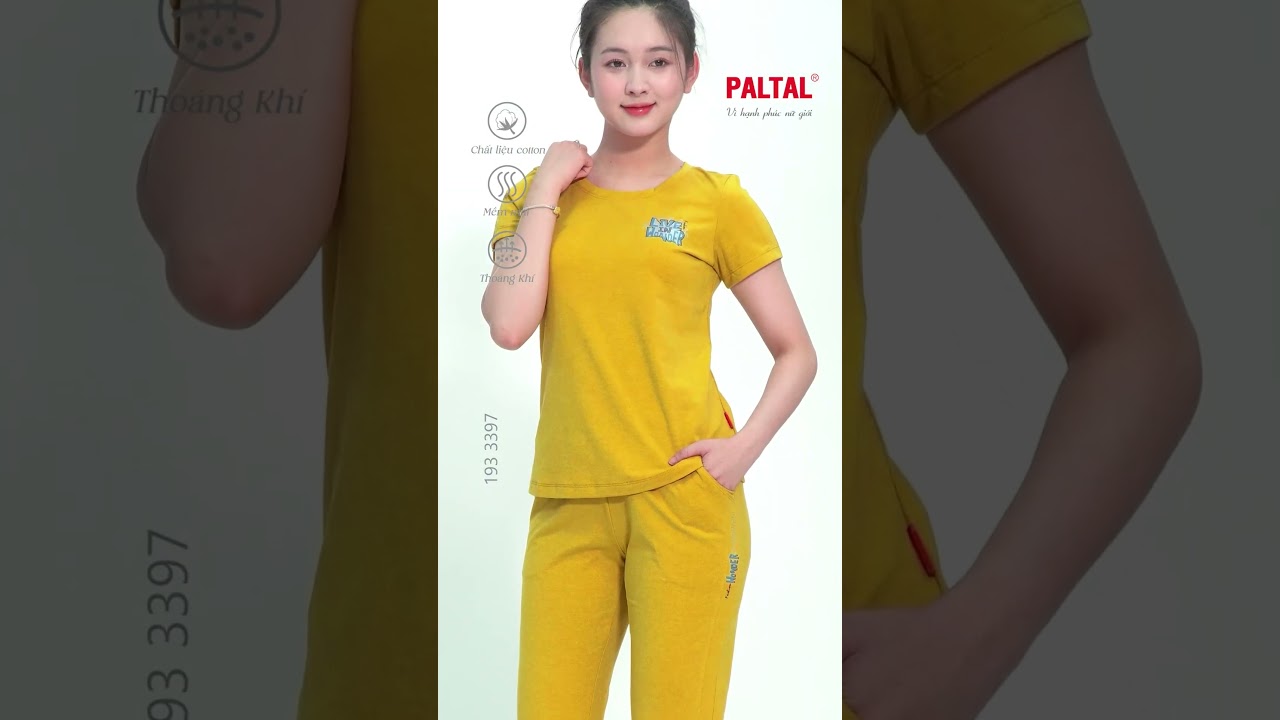 Set đồ bộ nữ kiểu quần dài tay ngắn cotton cvc mát 193p 3397