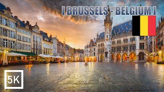 Brussels in Belgium - Walking Tour 5K HDR in the Historical City Centre - (Big TV Quality)
