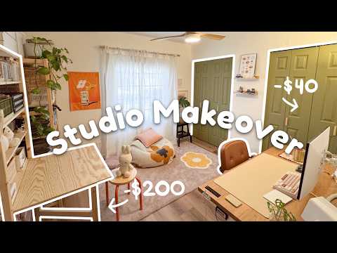 A Realistic Art Studio Makeover on a Budget ✿ Set up and Tour Vlog!